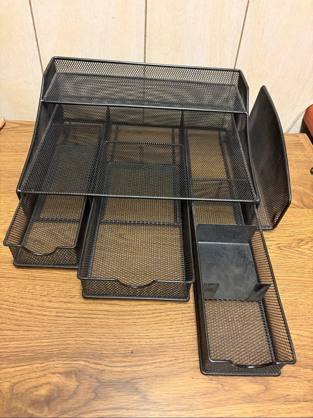 Mesh Desk Organizer Tray - Black